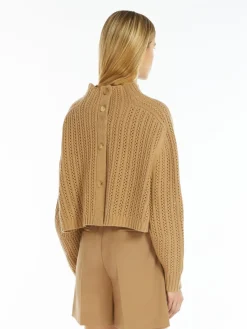 Wool and cashmere cropped jumper