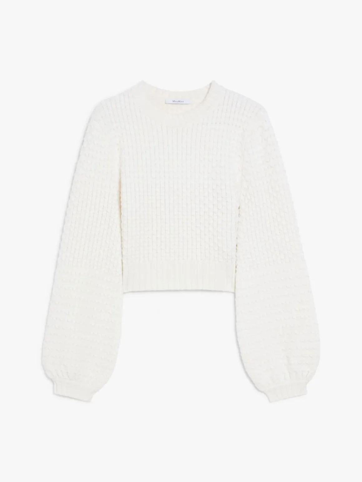 Wool and cashmere decorative-stitch knit jumper