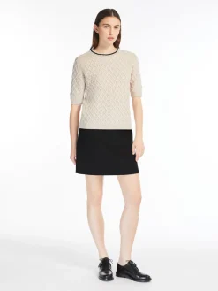 Wool and cashmere diamond-pattern jumper