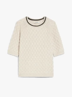 Wool and cashmere diamond-pattern jumper