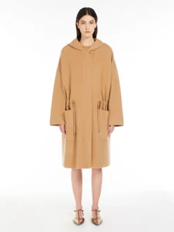 Wool and cashmere jersey coat