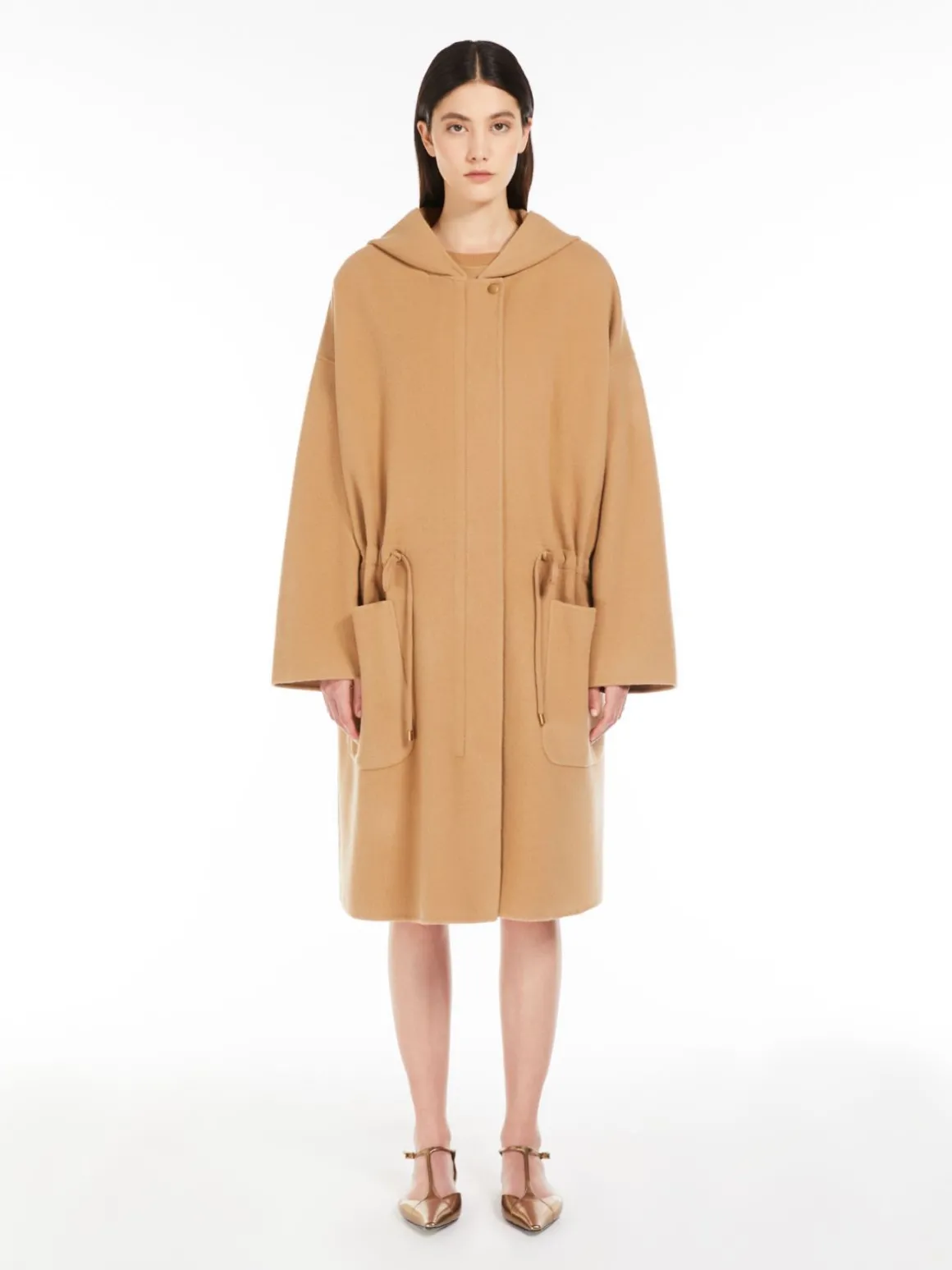 Wool and cashmere jersey coat