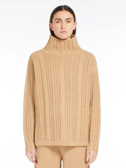 Wool and cashmere polo-neck jumper