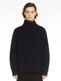 Wool and cashmere polo-neck jumper
