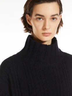 Wool and cashmere polo-neck jumper