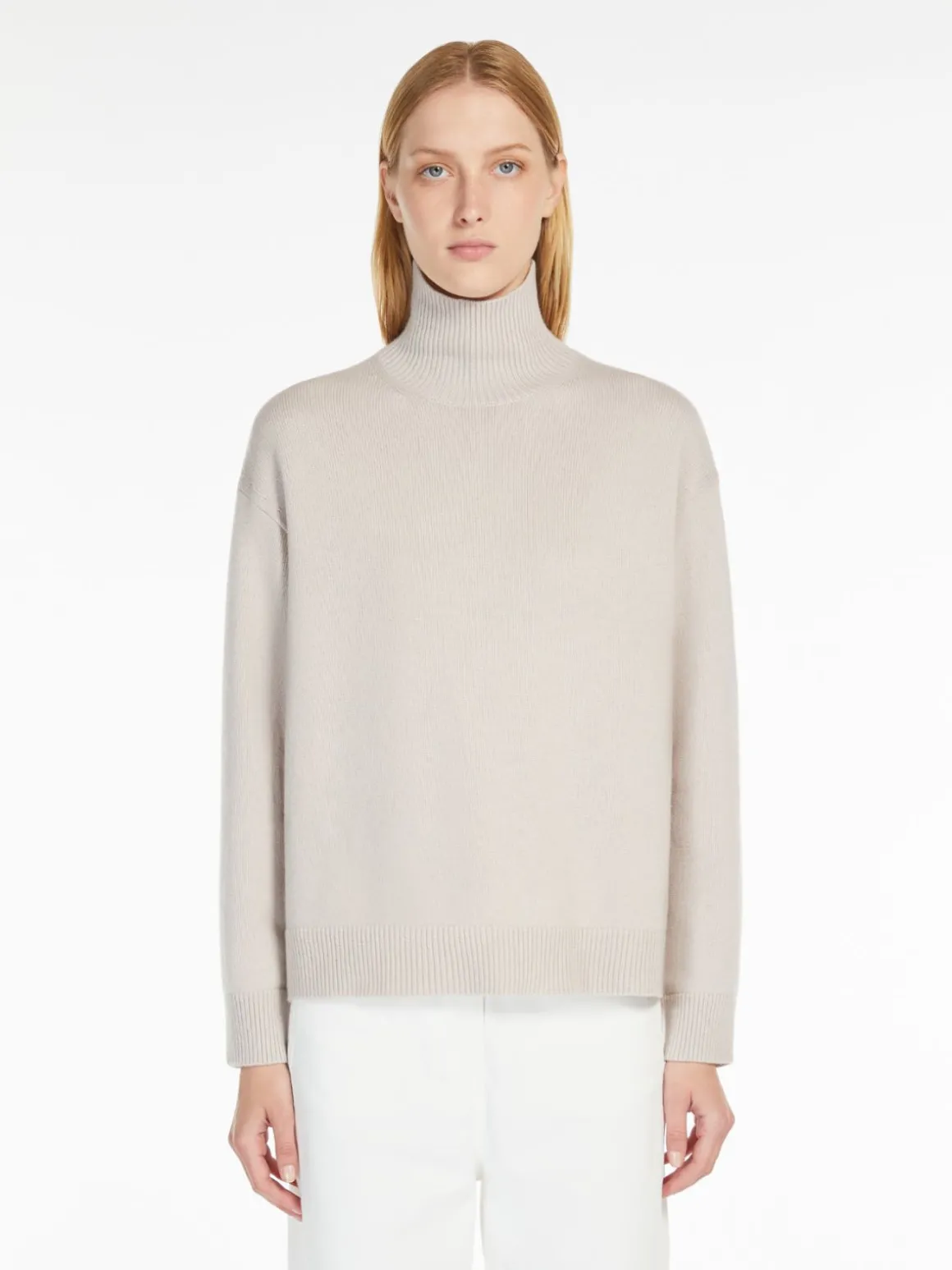 Wool and cashmere polo-neck sweater