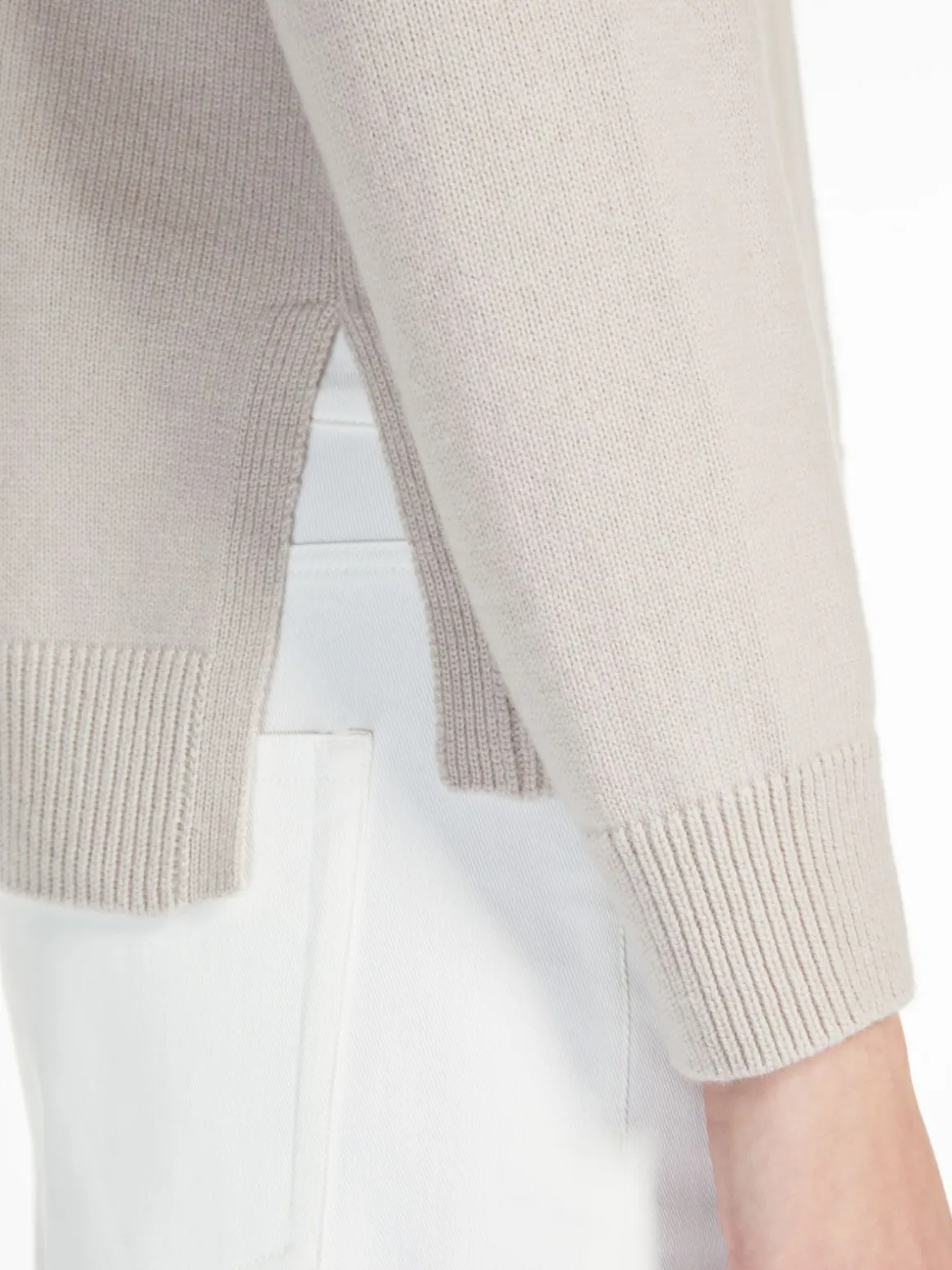 Wool and cashmere polo-neck sweater