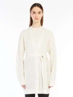 Wool and cashmere ribbed cardigan