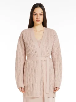 Wool and cashmere ribbed cardigan