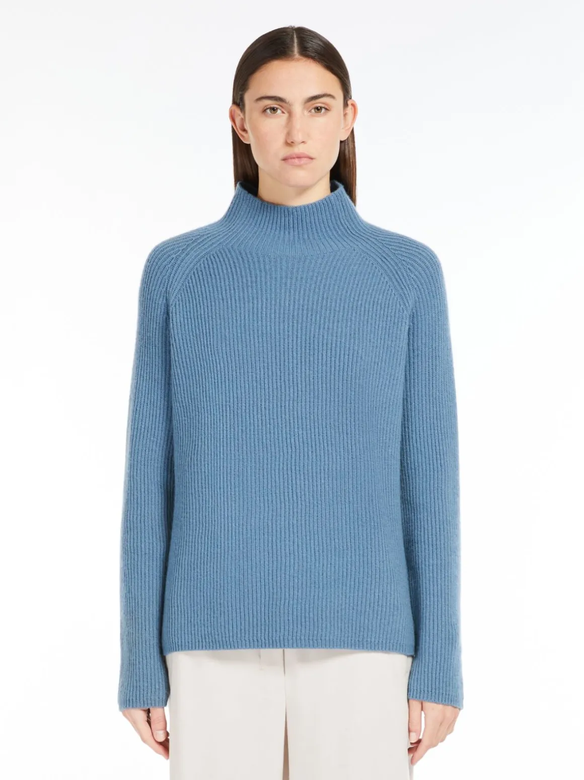 Wool and cashmere ribbed jumper