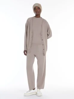 Wool and cashmere yarn trousers
