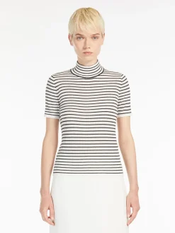 Wool and silk polo neck sweater