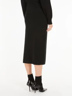 Wool and viscose pencil skirt