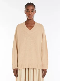 Wool and viscose-blend V-neck sweater