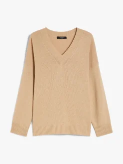 Wool and viscose-blend V-neck sweater