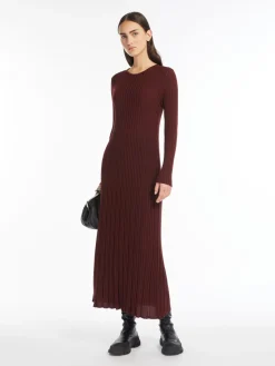 Wool blend-knit dress
