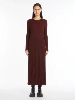 Wool blend-knit dress