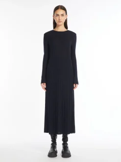 Wool blend-knit dress