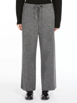 Wool buttoned jogging trousers
