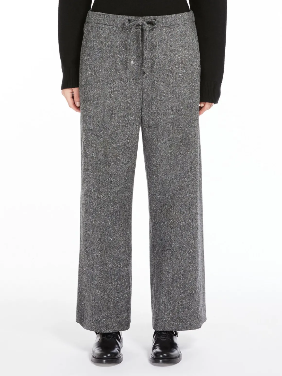 Wool buttoned jogging trousers