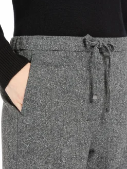 Wool buttoned jogging trousers