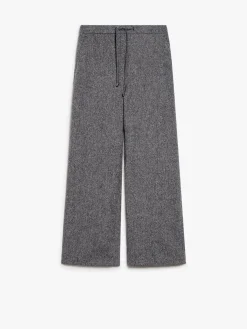 Wool buttoned jogging trousers