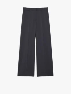 Wool canvas palazzo trousers