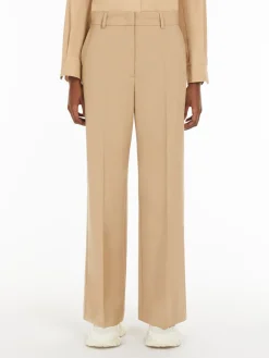 Wool canvas palazzo trousers