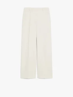 Wool canvas palazzo trousers