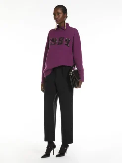 Wool, cashmere and sequin pullover