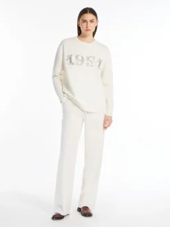 Wool, cashmere and sequin pullover
