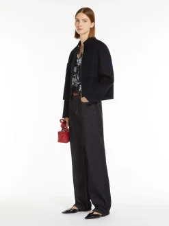 Wool, cashmere and silk boxy jacket