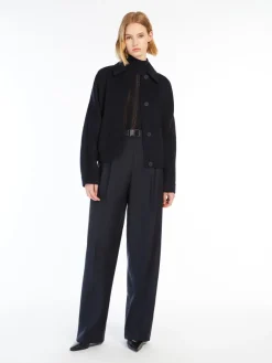 Wool, cashmere and silk bomber jacket