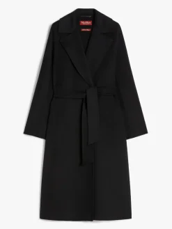 Wool, cashmere and silk wrap coat
