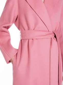 Wool, cashmere and silk wrap coat