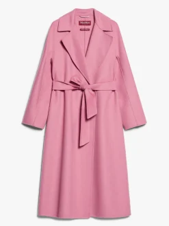 Wool, cashmere and silk wrap coat