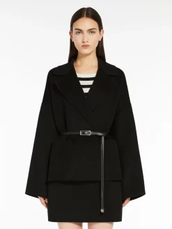 Wool, cashmere and silk wrap jacket