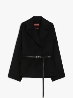 Wool, cashmere and silk wrap jacket
