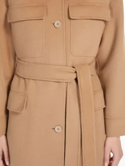Wool coat with belt