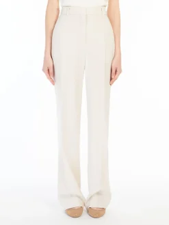 Wool crêpe satin trousers