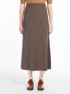 Wool flared skirt