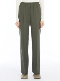 Wool gabardine trousers
