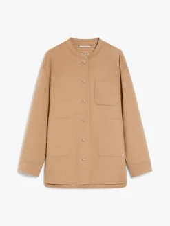 Wool jacket with mandarin collar