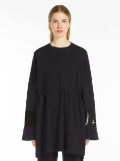 Wool jumper with rhinestones