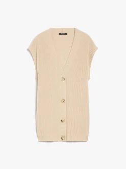 Wool knit fabric gilet