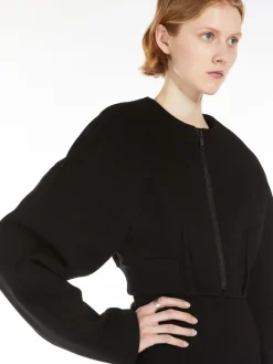 Wool micro bomber jacket