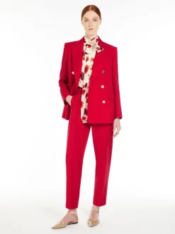 Wool satin crêpe blazer