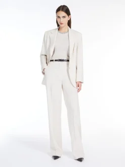 Wool satin crêpe single-breasted blazer
