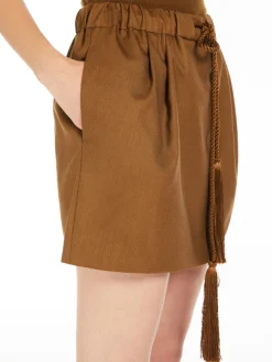 Wool, silk and mohair canvas miniskirt