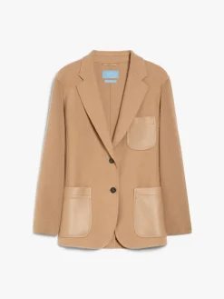 Wool twill and knit fabric jacket